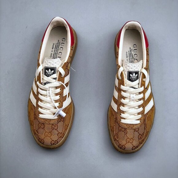 Adidas x Gucci Gazelle Sneaker Tan Monogram Wom - Picture 5 of 10
